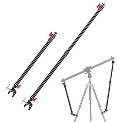 NEEWER Braccio di supporto per fotocamera Slider, confezione da 2 pezzi, braccio di stabilità regolabile per aumentare la stabilità in lega di alluminio, aste estraibili per fotocamera video con NEEWER Braccio di supporto per fotocamera Slider, confezione da 2 pezzi, braccio di stabilità regolabile per aumentare la stabilità in lega di alluminio, aste estraibili per fotocamera video con
