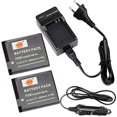 DSTE 2-Pacco NB-8L Batteria + Caricabatteria Compatibile per Canon A2200 A3000 A3200 A3300 IS DSTE 2-Pacco NB-8L Batteria + Caricabatteria Compatibile per Canon A2200 A3000 A3200 A3300 IS