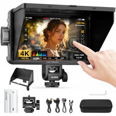 VILTROX DC-550 Pro II Monitor da Campo 5,5" IPS Touch 1400 Nit Versione aggiornata del DC-550Pro,HDMI In/Out 4K 60Hz,3D-LUT, Picco messa a fuoco,Onda,HDR, Onion Skin,NP-F VILTROX DC-550 Pro II Monitor da Campo 5,5" IPS Touch 1400 Nit Versione aggiornata del DC-550Pro,HDMI In/Out 4K 60Hz,3D-LUT, Picco messa a fuoco,Onda,HDR, Onion Skin,NP-F