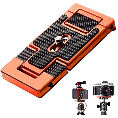 K&F CONCEPT Piastra a Sgancio Rapido 2 in 1 con Supporto per Cellulare in Alluminio, Piastra Arca-Swiss da 38 mm, Viti 1/4" e 3/8" Incluse, Compatibile con Treppiedi, Fotocamere e Microfoni, CA02 K&F CONCEPT Piastra a Sgancio Rapido 2 in 1 con Supporto per Cellulare in Alluminio, Piastra Arca-Swiss da 38 mm, Viti 1/4" e 3/8" Incluse, Compatibile con Treppiedi, Fotocamere e Microfoni, CA02