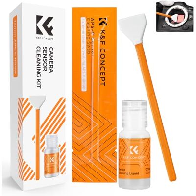 K&F CONCEPT Kit di Pulizia del Sensore APS-C Frame 16mm 6 PCS + 20 ml Tamponi in Microfibra Confezionati Sottovuoto per Pulizia Sensore Macchina Fotografica MA02 K&F CONCEPT Kit di Pulizia del Sensore APS-C Frame 16mm 6 PCS + 20 ml Tamponi in Microfibra Confezionati Sottovuoto per Pulizia Sensore Macchina Fotografica MA02