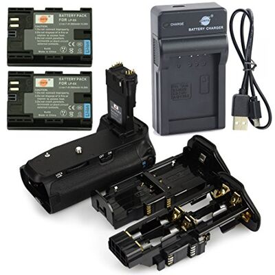 DSTE BG-E14 Vertical Impugnatura Batteria + 2x LP-E6 Batteria + USB Caricabatteria per Canon EOS 70D 80D DSTE BG-E14 Vertical Impugnatura Batteria + 2x LP-E6 Batteria + USB Caricabatteria per Canon EOS 70D 80D