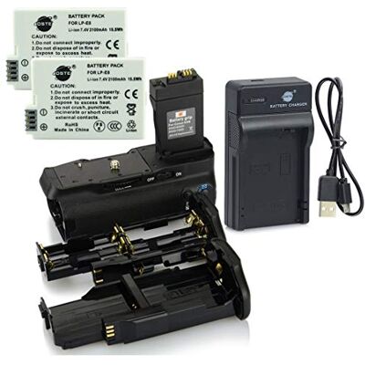 DSTE BG-E8 Battery Grip + 2X LP-E8 Battery + USB Charger Compatibile per Canon EOS 550D 600D 650D 700D Rebel T2i T3i T4i T5i DSTE BG-E8 Battery Grip + 2X LP-E8 Battery + USB Charger Compatibile per Canon EOS 550D 600D 650D 700D Rebel T2i T3i T4i T5i