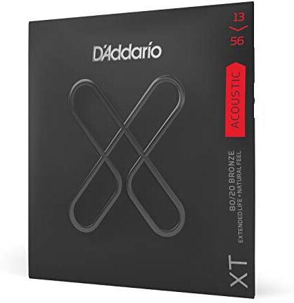 D'Addario Corde Chitarra Acustica   Corde per Chitarra Acustica   Corde Acustica   Coated   XTABR1356, XT Corde in Bronzo 80/20 per Chitarra Acustica, Scalatura Media, 13-56