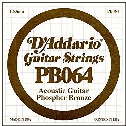 D'Addario Corda singola D’Addario  Phosphor Bronze Wound per chitarra acustica, 064