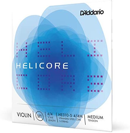 D'Addario Set  Helicore da 5 corde per violino, scala 4/4, tensione media