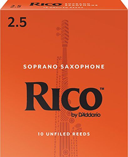 D'Addario Confezione da 10 Ance Rico per Sassofono Soprano, Durezza 2.5