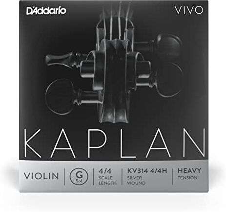 D'Addario Kaplan Vivo Singola corda Sol per violino, scala 4/4, tensione alta