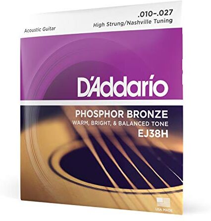 D'Addario Corde Chitarra Acustica   Corde per Chitarra Acustica   Corde Acustica    Set Corde Acustica EJ Phosphor BRZ RND WND, 10-27