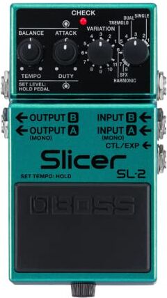 Boss Slicer pedale compatto per chitarra elettrica, tastiere, DJ e molto altro   Create istantaneamente groove vibranti   88 pattern interni e altro ancora con l'app  Tone Studio