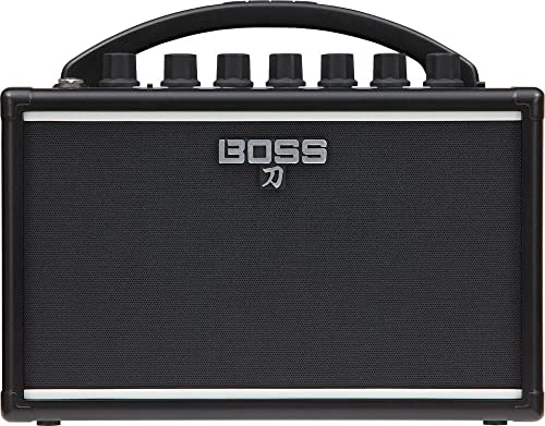 Boss Amplificatore Katana per Chitarra Portatile, un ampli compatto che vi segue ovunque, funziona a batterie, dal suono ricco e pieno