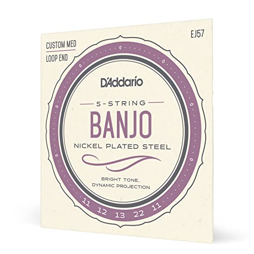 D'Addario 5-String Banjo Strings, Nickel, Custom Medium, 11-22