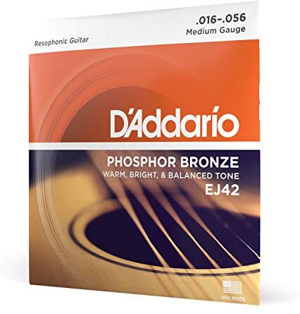 D'Addario Corde Chitarra Acustica   Corde per Chitarra Acustica   Corde Acustica    Set Corde Acustica EJ Phosphor BRZ RND WND, 16-56