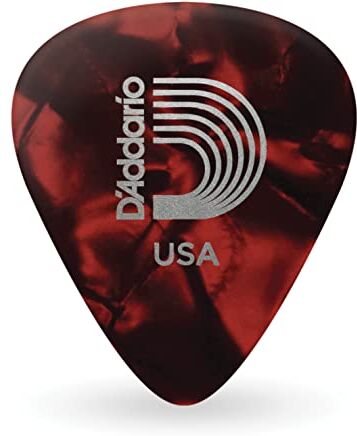 D'Addario Confezione da 10 Plettri Extra Duri Planet Waves, in Celluloide, Rosso Perla