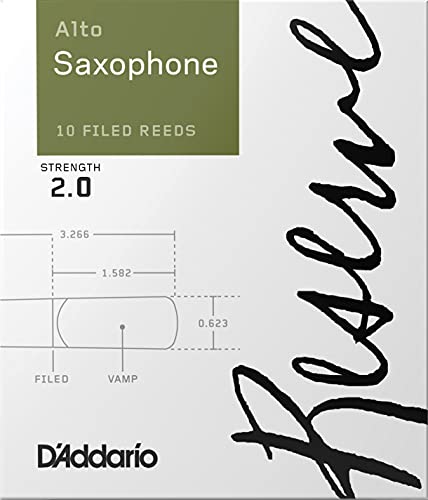 D'Addario Reserve - Ance per sax alto, durezza 2.0; confezione da 10