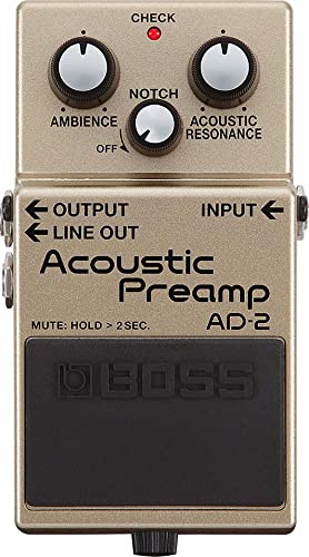 Boss Pedale per Chitarra Acoustic Preamp, preamplificatore per chitarra acustica elettrificata con l’avanzato sound processing