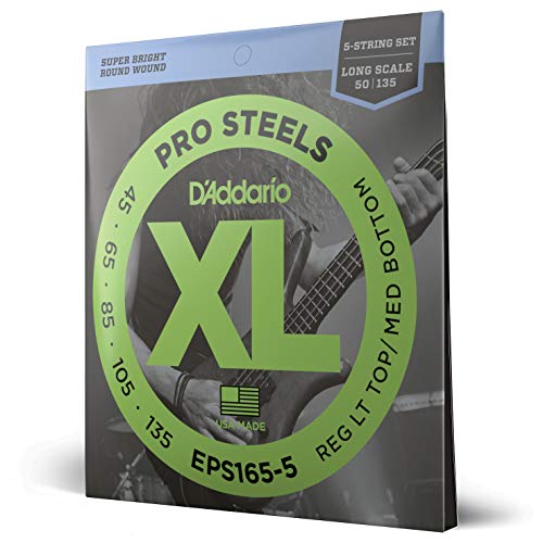 D'Addario Corde D’Addario  ProSteels per basso, 5 corde, Custom Light, 45-135, Long Scale