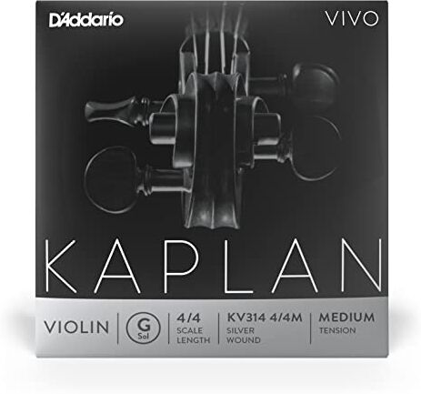 D'Addario Kaplan Vivo Singola corda Sol per violino, scala 4/4, tensione media