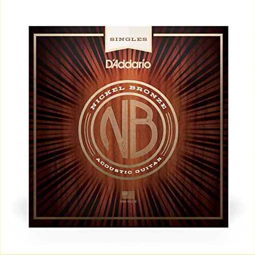 D'Addario NB032 - Singola corda avvolta in nickel-bronzo per chitarra acustica, scalatura .032