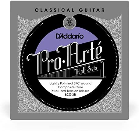 D'Addario Pro-Arte Corde avvolte in rame placcato argento e leggermente lucidate con anima in materiale composito per chitarra classica, metà muta, tensione extra alta