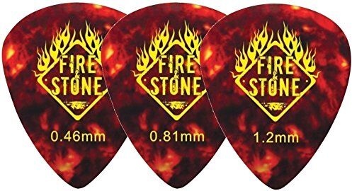 Gewa Fire Stone Plettro, Plectrum/Pick Mix Celluloid, 351 Forma, 0,81 mm, tartaruga, 12 pezzi