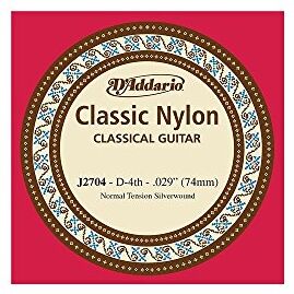 D'Addario Corda singola   in nylon per chitarra classica, adatta per studenti, tensione normale, quarta corda