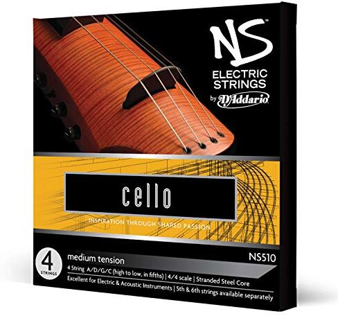 D'Addario Set di corde  NS per violoncello elettrico, scala 4/4, tensione media