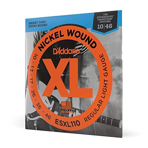 D'Addario Corde   per chitarra elettrica, Nickel Wound, Regular Light, con doppio pallino finale, 10-46