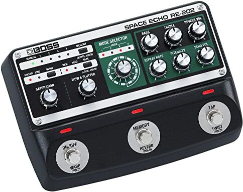 Boss SPACE ECHO – Pedale con Effetti Tape Echo, Delay e Riverbero a Molla Stereo. Una Replica Moderna e Avanzata del Leggendario Roland RE-201 Space Echo. Interamente Stereofonico.