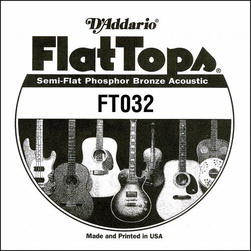 D'Addario Corda singola   Semi-Flat in bronzo fosforoso per chitarra acustica, 032