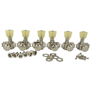 Kluson Revolution DieCast Tuners – 3 per lato – perlato Keystone Button, bloccaggio, Nickel Kluson Revolution DieCast Tuners – 3 per lato – perlato Keystone Button, bloccaggio, Nickel