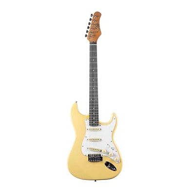 EKO GUITARS Chitarra Elettrica ST‑300, Corpo Pioppo, Manico Acero, Tastiera Laurel, 3 Pickup Single‑Coil, Ponte Tremolo, Colore Cream EKO GUITARS Chitarra Elettrica ST‑300, Corpo Pioppo, Manico Acero, Tastiera Laurel, 3 Pickup Single‑Coil, Ponte Tremolo, Colore Cream