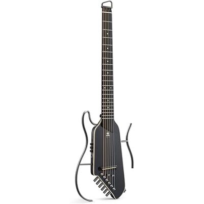 Donner HUSH I EVO2 Chitarra Acustica-Elettrica da Viaggio, Ultra-Leggera, Senza Paletta, con Accordatore Integrato, Supporti Rimovibili e Uscita Cuffie – Nero Donner HUSH I EVO2 Chitarra Acustica-Elettrica da Viaggio, Ultra-Leggera, Senza Paletta, con Accordatore Integrato, Supporti Rimovibili e Uscita Cuffie – Nero
