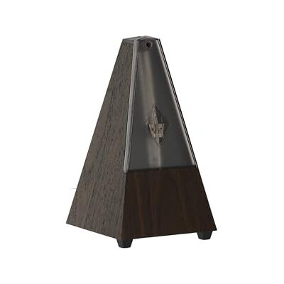 Wittner Metronomo Taktell forma piramidale Sistema Maelzel Serie 802K Custodia in plastica Con campana Con coperchio in plexiglass Venatura noce Non richiede batterie Made in Germany Wittner Metronomo Taktell forma piramidale Sistema Maelzel Serie 802K Custodia in plastica Con campana Con coperchio in plexiglass Venatura noce Non richiede batterie Made in Germany
