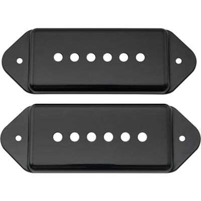 Musiclily Pro 49,2mm Copri Covers per Pickup P90 DogEar Manico Nero 2 Pezzi Plastica,Corto/Basso Posizione, per Chitarra Elettrica USA LP/Vintage Style Epi Musiclily Pro 49,2mm Copri Covers per Pickup P90 DogEar Manico Nero 2 Pezzi Plastica,Corto/Basso Posizione, per Chitarra Elettrica USA LP/Vintage Style Epi
