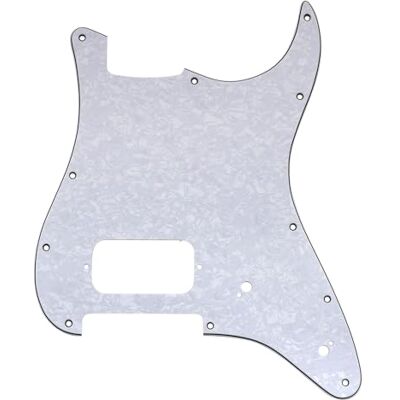 Musiclily Pro 11 Fori ST Battipenna 1 Humbucker 4 strati White Pearl per Chitarra Elettrica Squier Sonic Strat HT H Musiclily Pro 11 Fori ST Battipenna 1 Humbucker 4 strati White Pearl per Chitarra Elettrica Squier Sonic Strat HT H