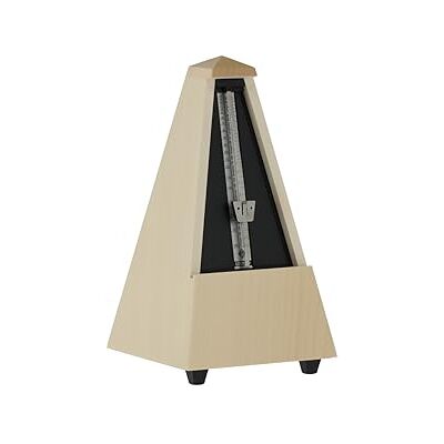 Wittner Metronomo Taktell forma piramidale Sistema Maelzel Serie 810 Custodia in legno massello Con campana Acero naturale opaco Non richiede batterie Made in Germany Wittner Metronomo Taktell forma piramidale Sistema Maelzel Serie 810 Custodia in legno massello Con campana Acero naturale opaco Non richiede batterie Made in Germany