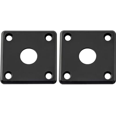 Musiclily Pro Quadrata Presa Jack Curva Ingresso Jack Plate Foro 10mm Nero Plastica, per Chitarra Elettrica Epi LP SG Musiclily Pro Quadrata Presa Jack Curva Ingresso Jack Plate Foro 10mm Nero Plastica, per Chitarra Elettrica Epi LP SG