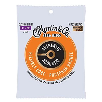 Martin Corde MA535FX SP Flexible Core Bronzo fosforoso 3 Pack Light (12-54) Martin Corde MA535FX SP Flexible Core Bronzo fosforoso 3 Pack Light (12-54)