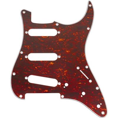 Musiclily Pro 11 Fori ST Battipenna per Chitarra Elettrica Squier Sonic Strat SSS, 4 strati Red Tortoise Musiclily Pro 11 Fori ST Battipenna per Chitarra Elettrica Squier Sonic Strat SSS, 4 strati Red Tortoise