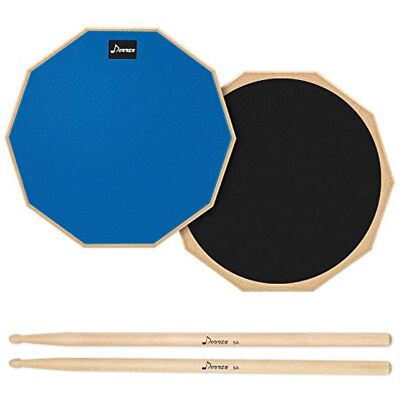 Donner Pad per Allenamento da 12 inch Drum Pad pratica con bacchette in acero Blu Donner Pad per Allenamento da 12 inch Drum Pad pratica con bacchette in acero Blu