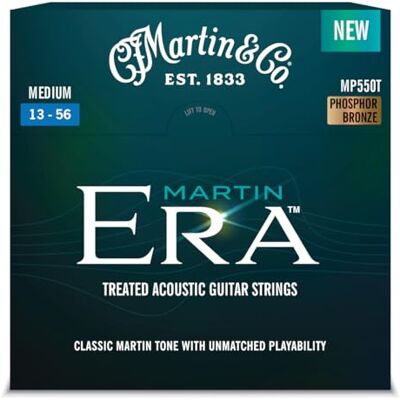 Martin – MP550T, Corde Per Chitarra Acustica Phosphor Bronze 13-56 Medium, Serie ERA, Trattamento Lifespan Anticorrosione, Flexible Core, Ball End Con Seta Rossa Martin – MP550T, Corde Per Chitarra Acustica Phosphor Bronze 13-56 Medium, Serie ERA, Trattamento Lifespan Anticorrosione, Flexible Core, Ball End Con Seta Rossa