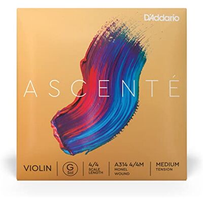 D'Addario Ascenté Corda Sol per violino, scala 4/4, tensione media D'Addario Ascenté Corda Sol per violino, scala 4/4, tensione media