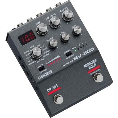 Boss riverbero Effetti di Qualità Superiore, nel Design Essenziale dei Pedali Effetto Serie 200 per Chitarra e Altri Strumenti 12 Tipi di Riverbero, incluso l'Arpverb Boss riverbero Effetti di Qualità Superiore, nel Design Essenziale dei Pedali Effetto Serie 200 per Chitarra e Altri Strumenti 12 Tipi di Riverbero, incluso l'Arpverb