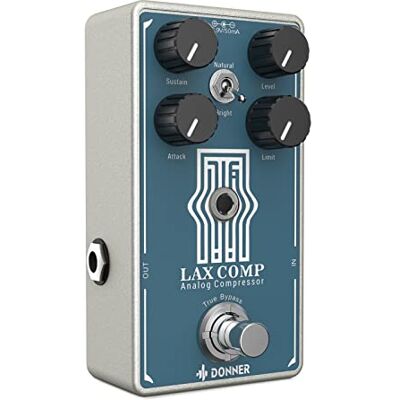Donner Pedale compressore per chitarra, pedale compressore Lax Comp per chitarra elettrica e basso, compressore classico stile peak limiter con effetto boost EQ a 2 bande, puro analogico true bypass Donner Pedale compressore per chitarra, pedale compressore Lax Comp per chitarra elettrica e basso, compressore classico stile peak limiter con effetto boost EQ a 2 bande, puro analogico true bypass