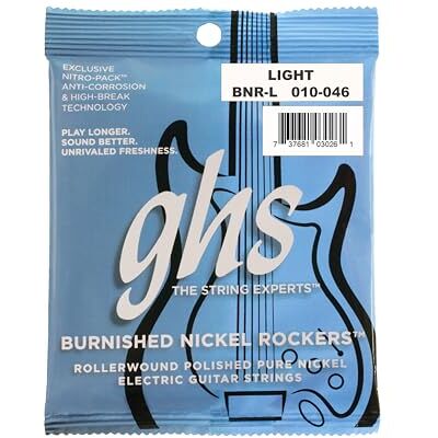 GHS Strings GHS Corde Set elettrico leggero in nichel brunito GHS Strings GHS Corde Set elettrico leggero in nichel brunito