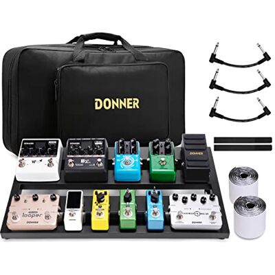 Donner DB-3 Pedalboard Pedaliera in alluminio per Effetti a Pedale con Borsa incluso Nastro Adesivo a Strappo con Spazio di Montaggio per Alimentatore, 500 * 290 * 100mm Donner DB-3 Pedalboard Pedaliera in alluminio per Effetti a Pedale con Borsa incluso Nastro Adesivo a Strappo con Spazio di Montaggio per Alimentatore, 500 * 290 * 100mm