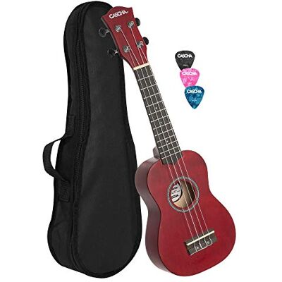 Cascha Soprano Ukulele Red, small Hawaii guitar for kids & adults with bag, 3 picks and Aquila Ukulele strings Cascha Soprano Ukulele Red, small Hawaii guitar for kids & adults with bag, 3 picks and Aquila Ukulele strings