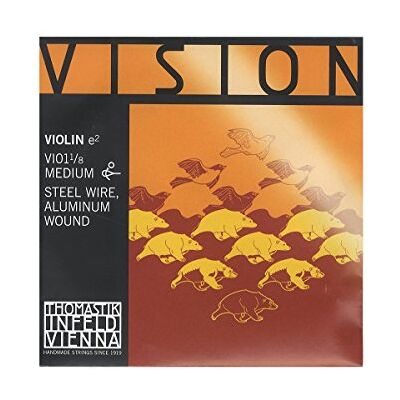 Thomastik-Infeld Corda per violino 1/8 Vision corda Mi acciaio, rivest. alluminio, media, sfera rimovibile Thomastik-Infeld Corda per violino 1/8 Vision corda Mi acciaio, rivest. alluminio, media, sfera rimovibile