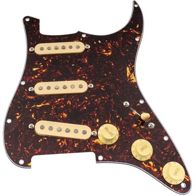 Musiclily Pro ST-SSS Battipenna Precablato con Artec Pickups Tartarugato Staggered Alnico 5 Single Coil Pickup,per Chitarra Elettrica tipo Strato Musiclily Pro ST-SSS Battipenna Precablato con Artec Pickups Tartarugato Staggered Alnico 5 Single Coil Pickup,per Chitarra Elettrica tipo Strato